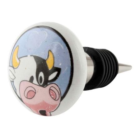 Bull Ceramic Wine Bottle Stopper